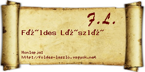 Földes László névjegykártya